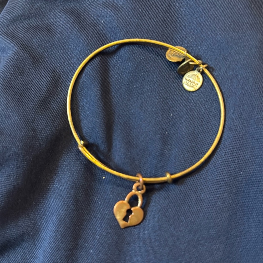 Alex and Ani Heart Lock Gold Bracelet